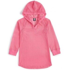 ID Ideology Toddler Little Girl Hooded Mesh Cover-up Long Sleeve In Wild Rose 6X